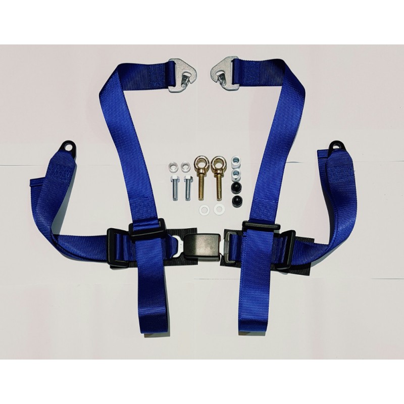 4 Point Harness with 2" strap Blue