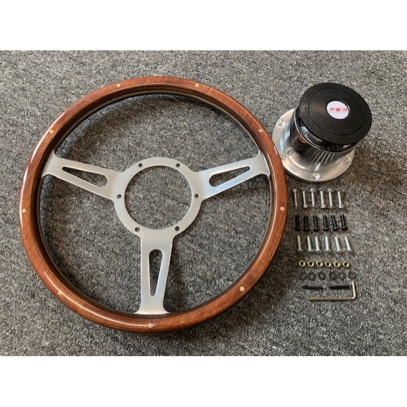 Westfield XI 13" Wooden Steering Wheel + Boss Kit