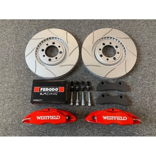 [2340076] 4 Pot Big Brake Caliper and Disc Upgrade Kit Red