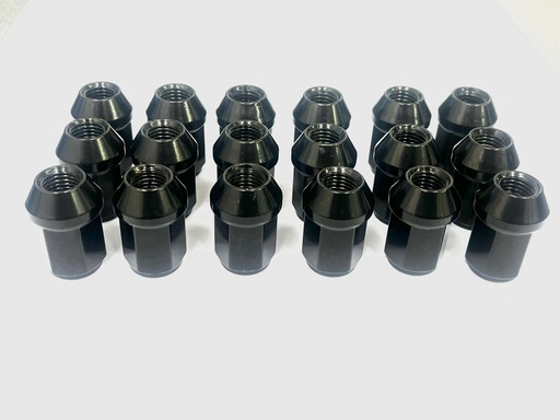 [N2131001] Full Set of Closed Black Wheel Nuts